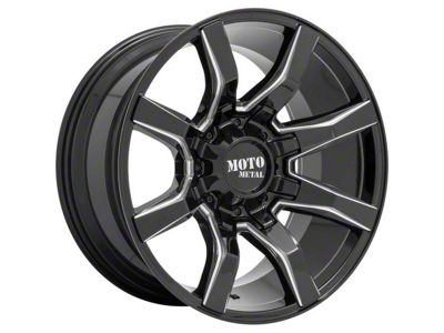Moto Metal Spider Gloss Black Milled 6-Lug Wheel; 20x9; 0mm Offset (99-06 Silverado 1500)
