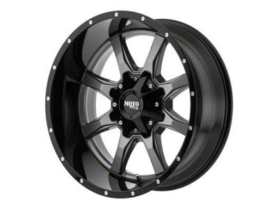 Moto Metal MO970 Gloss Gray Center with Gloss Black Lip 6-Lug Wheel; 20x9; 18mm Offset (23-25 Canyon)