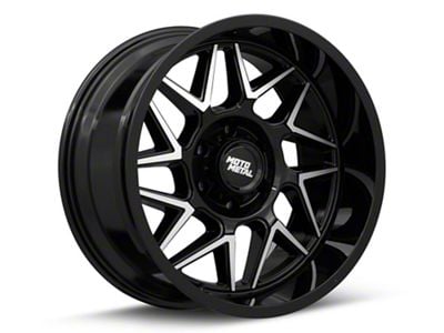 Moto Metal Turbine Gloss Black with Machined Face 6-Lug Wheel; 20x10; -18mm Offset (23-25 Canyon)