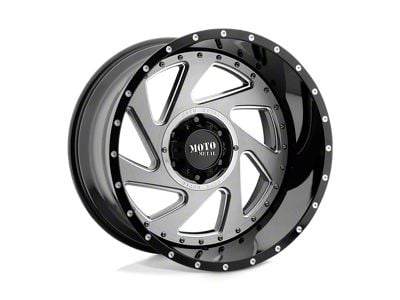 Moto Metal Change Up Gloss Black Milled with Brushed Inserts 6-Lug Wheel; 20x12; -44mm Offset (21-25 F-150)