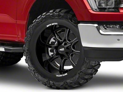 Moto Metal MO970 Gloss Black with Milled Spoke 6-Lug Wheel; 20x12; -44mm Offset (21-25 F-150)