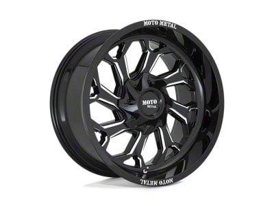 Moto Metal MO999 Gloss Black Milled 8-Lug Wheel; 20x10; -18mm Offset (23-24 F-350 Super Duty SRW)