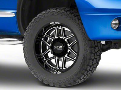 Moto Metal Folsom Gloss Black Milled 8-Lug Wheel; 20x10; -18mm Offset (06-08 RAM 1500 Mega Cab)