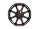 Moto Metal MO970 Gloss Black Milled with Red Tint and Moto Metal On Lip 5-Lug Wheel; 20x10; -18mm Offset (02-08 RAM 1500, Excluding Mega Cab)