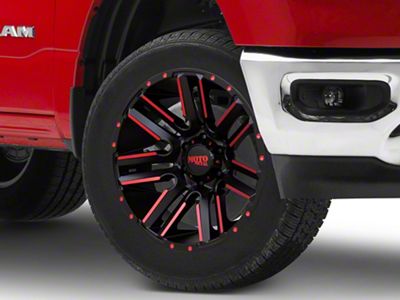 Moto Metal Razor Satin Black Machined Red Tint 6-Lug Wheel; 20x10; -24mm Offset (19-25 RAM 1500)