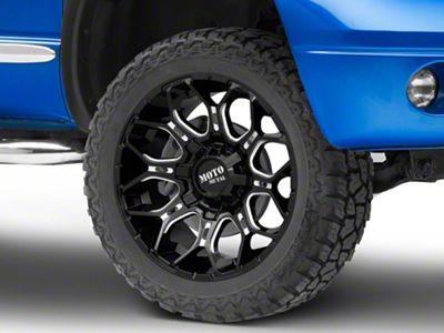 Moto Metal Sniper Gloss Black Milled 5-Lug Wheel; 22x12; -44mm Offset (02-08 RAM 1500, Excluding Mega Cab)