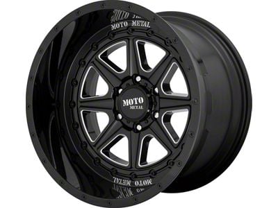 Moto Metal MO801 Phantom Gloss Black Milled 8-Lug Wheel; 22x12; -44mm Offset (19-24 RAM 2500)