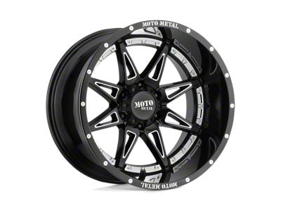 Moto Metal Hydra Gloss Black Milled 8-Lug Wheel; 20x10; -18mm Offset (19-24 RAM 3500 SRW)