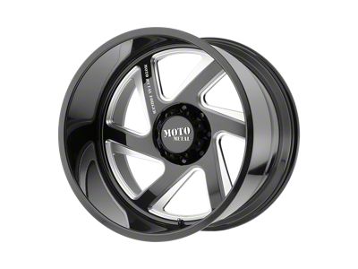 Moto Metal MO400 Gloss Black Milled 8-Lug Wheel; 24x14; -76mm Offset (19-24 RAM 3500 SRW)