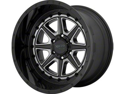 Moto Metal MO801 Phantom Gloss Black with Gray Tint 8-Lug Wheel; 22x12; -44mm Offset (19-24 RAM 3500 SRW)