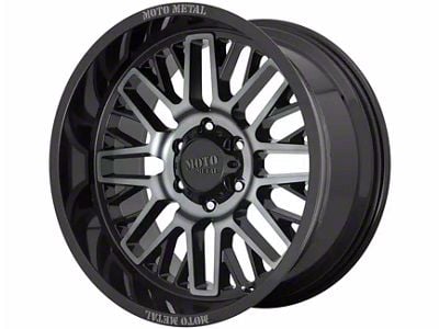 Moto Metal MO802 Gloss Black Machined with Gray Tint 6-Lug Wheel; 22x10; -18mm Offset (19-25 Sierra 1500)