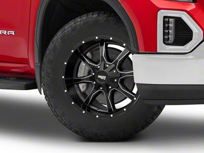 Moto Metal MO970 Semi-Gloss Black Milled 6-Lug Wheel; 20x10; -18mm Offset (19-25 Sierra 1500)