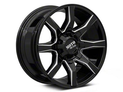 Moto Metal MO804 Spider Gloss Black Milled 8-Lug Wheel; 20x9; 0mm Offset (11-14 Sierra 2500 HD)