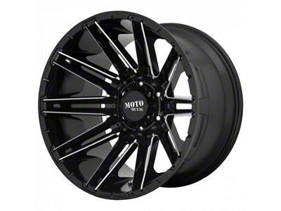 Moto Metal MO998 Kraken Gloss Black Milled 8-Lug Wheel; 20x12; -44mm Offset (07-10 Sierra 2500 HD)