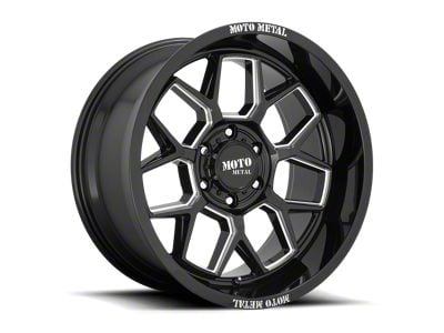 Moto Metal MO803 Banshee Gloss Black Milled 6-Lug Wheel; 20x10; -18mm Offset (19-25 Silverado 1500)