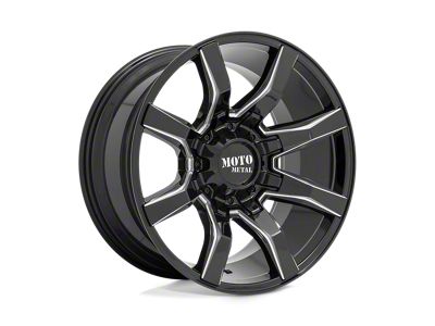 Moto Metal Spider Gloss Black Milled 6-Lug Wheel; 22x10; -18mm Offset (19-24 Silverado 1500)