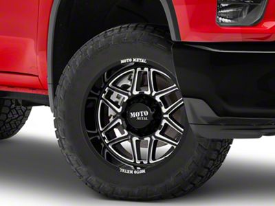 Moto Metal Folsom Gloss Black Milled 8-Lug Wheel; 20x10; -18mm Offset (20-24 Silverado 2500 HD)