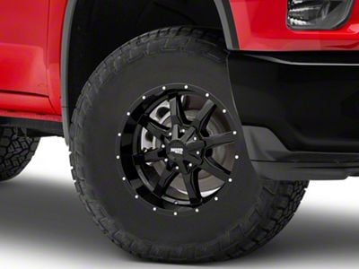 Moto Metal MO970 Gloss Black Milled 8-Lug Wheel; 17x8; 0mm Offset (20-25 Silverado 2500 HD)