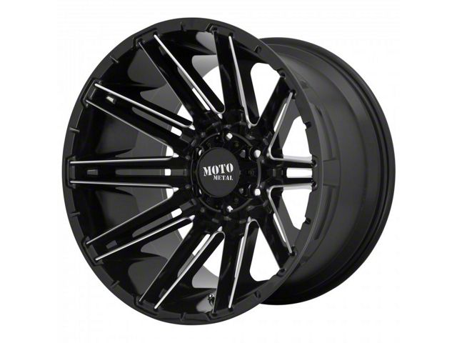 Moto Metal MO998 Kraken Gloss Black Milled 8-Lug Wheel; 20x12; -44mm Offset (07-10 Silverado 2500 HD)