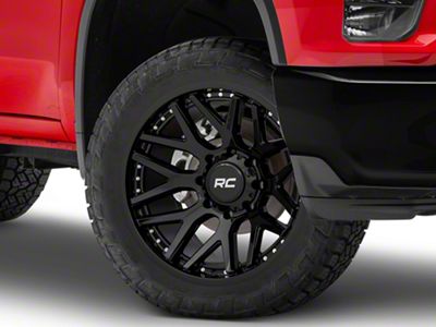 Moto Metal Spider Gloss Black Machined 8-Lug Wheel; 22x10; -18mm Offset (20-24 Silverado 2500 HD)