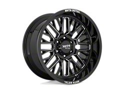 Moto Metal Warlock Gloss Black Milled 8-Lug Wheel; 20x9; 0mm Offset (20-25 Silverado 2500 HD)