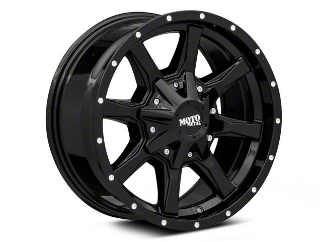 Moto Metal MO970 Gloss Black with Milled Lip 6-Lug Wheel; 24x14; -76mm Offset (21-24 Yukon)