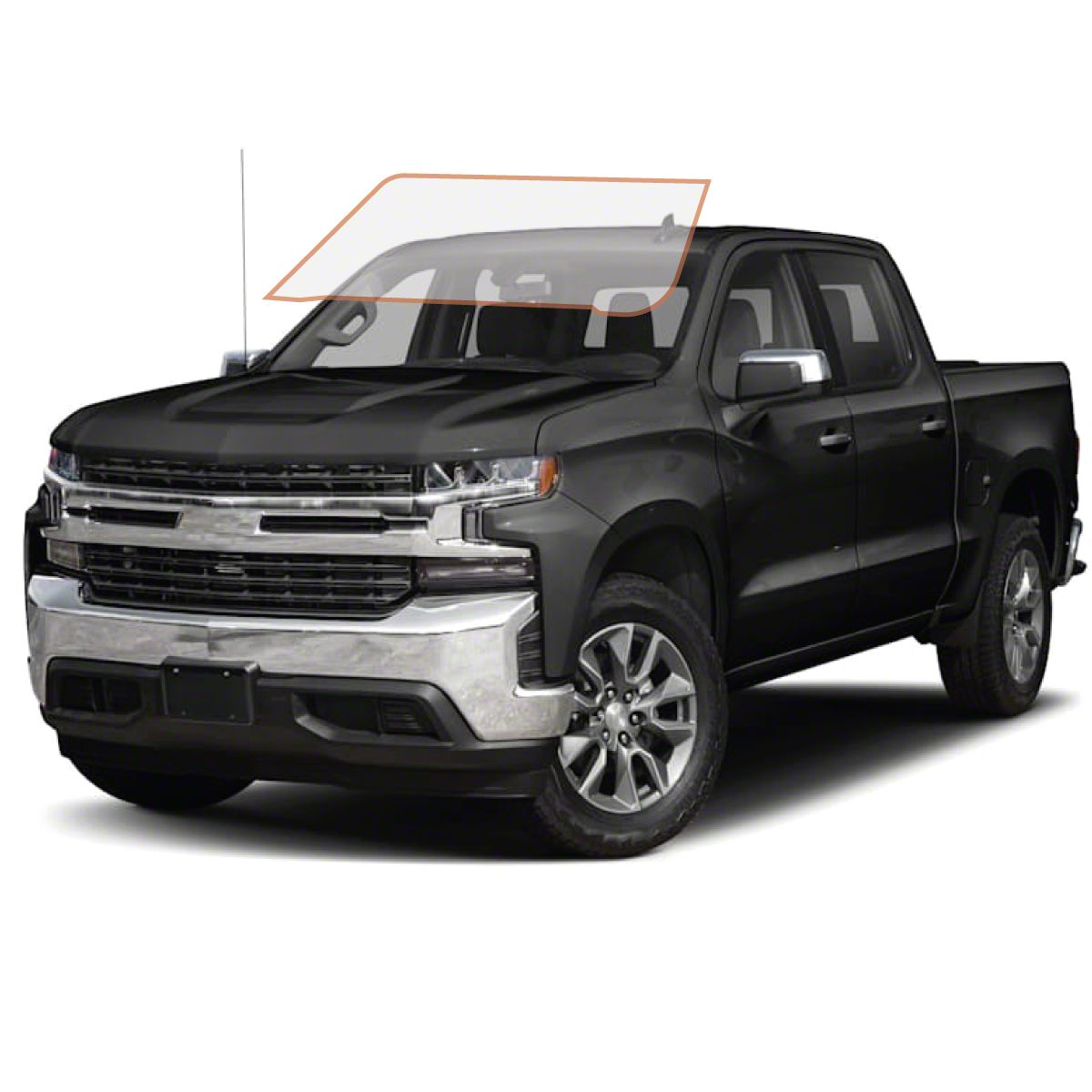 MotoShield Pro Silverado 1500 Front Windshield Tint; 70% CHEV1500