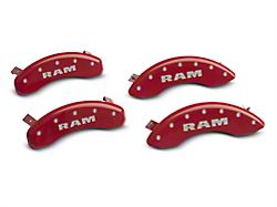 MGP Brake Caliper Covers with RAM Logo; Red; Front and Rear (06-10 RAM 1500, Excluding SRT-10)