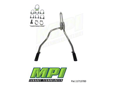 MPI Exhaust Technologies Stainless Steel Performance Series Clamp-On Dual Exhaust System with Black Tips; Rear Exit (04-08 4.7L RAM 1500)