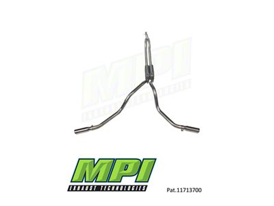 MPI Exhaust Technologies Turbo Series Clamp-On Dual Exhaust System with Polished Bright Chrome Tips; Side Exit (17-22 6.2L F-350 Super Duty)