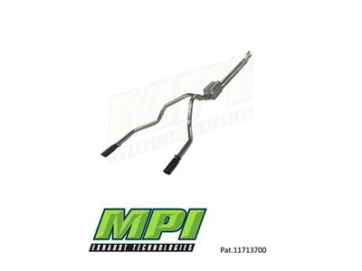 MPI Exhaust Technologies Performance Series Clamp-On Dual Exhaust System with Black Tips; Rear Exit (11-16 6.2L F-250 Super Duty)