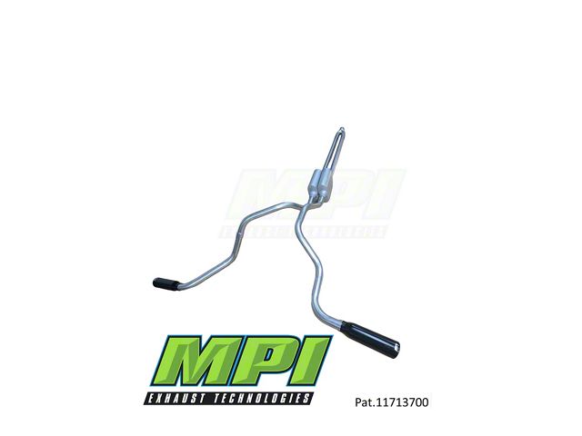MPI Exhaust Technologies Turbo Series Weld-On Dual Exhaust System with Black Tips; Side Exit (07-24 5.3L Sierra 1500 w/o Factory Dual Exhaust)
