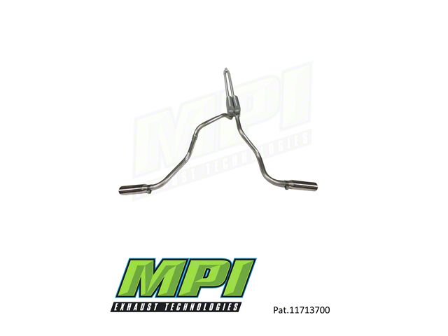 MPI Exhaust Technologies Turbo Series Weld-On Dual Exhaust System with Polished Bright Chrome Tips; Side Exit (99-06 5.3L Silverado 1500)