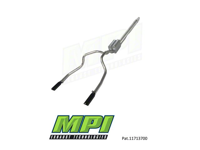 MPI Exhaust Technologies Turbo Series Weld-On Dual Exhaust System with Black Tips; Rear Exit (20-24 6.6L Gas Silverado 2500 HD)