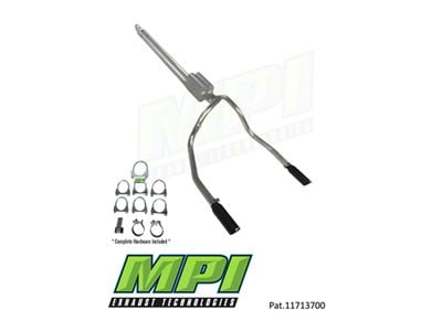 MPI Exhaust Technologies Stainless Steel Performance Series Clamp-On Dual Exhaust System with Black Tips; Rear Exit (11-24 5.0L F-150, Excluding Tremor)