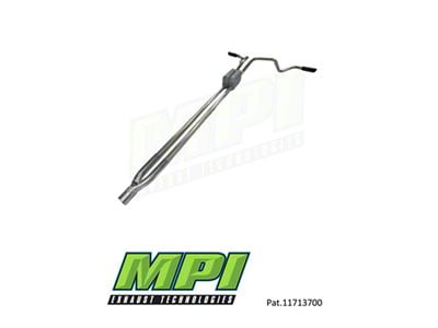 MPI Exhaust Technologies Stainless Steel Performance Series Clamp-On Dual Exhaust System with Black Tips; Side Exit (11-24 5.0L F-150, Excluding Tremor)