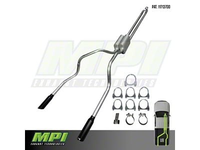 MPI Exhaust Technologies Performance Series Clamp-On Dual Exhaust System with Black Tips; Rear Exit (11-25 3.5L EcoBoost w/o Factory Dual Exhaust)