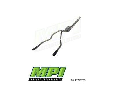 MPI Exhaust Technologies Stainless Steel Performance Series Clamp-On Dual Exhaust System with Black Tips; Rear Exit (11-16 6.2L F-250 Super Duty)