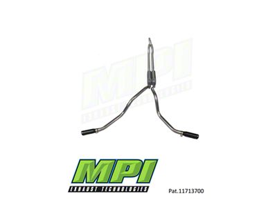 MPI Exhaust Technologies Stainless Steel Performance Series Clamp-On Dual Exhaust System with Black Tips; Side Exit (20-22 7.3L F-250 Super Duty)