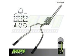 MPI Exhaust Technologies Performance Series Clamp-On Dual Exhaust System with Black Tips; Rear Exit (19-24 5.7L RAM 1500)