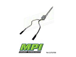 MPI Exhaust Technologies Performance Series Clamp-On Dual Exhaust System with Black Tips; Rear Exit (20-24 6.6L Gas Silverado 3500 HD)