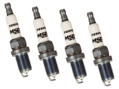 MSD Iridium Tip Spark Plugs; Shorty; Set of Four (97-99 5.2L Dakota)