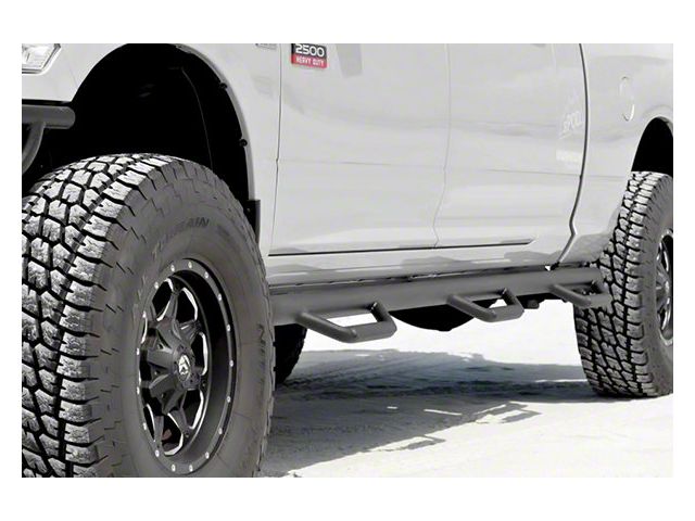 N-Fab Wheel 2 Wheel Bed Access Nerf Side Step Bars; Textured Black (15-22 Canyon Crew Cab w/ 5-Foot Short Box)