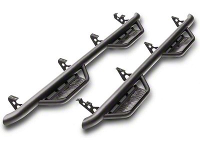 N-Fab Cab Length Podium Nerf Side Step Bars; Textured Black (15-24 F-150 SuperCab)