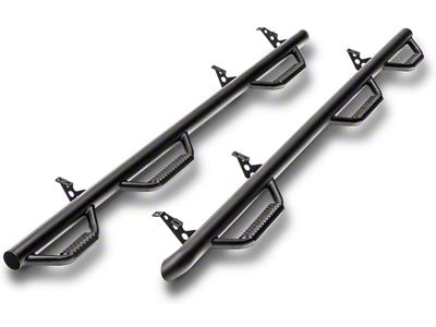 N-Fab Wheel 2 Wheel Bed Access Nerf Side Step Bars; Textured Black (17-24 F-350 Super Duty SuperCrew w/ 6-3/4-Foot Bed)