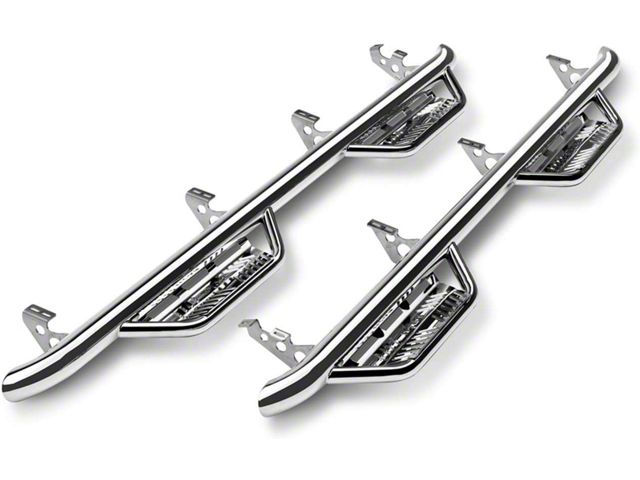 N-Fab Cab Length Podium Nerf Side Step Bars; Polished Stainless (17-24 F-350 Super Duty SuperCrew)