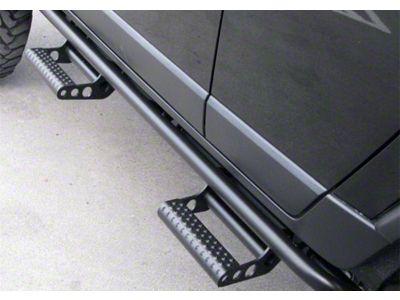 N-Fab Cab Length RKR Side Rails with Detachable Steps; Textured Black (19-24 RAM 3500 Crew Cab)