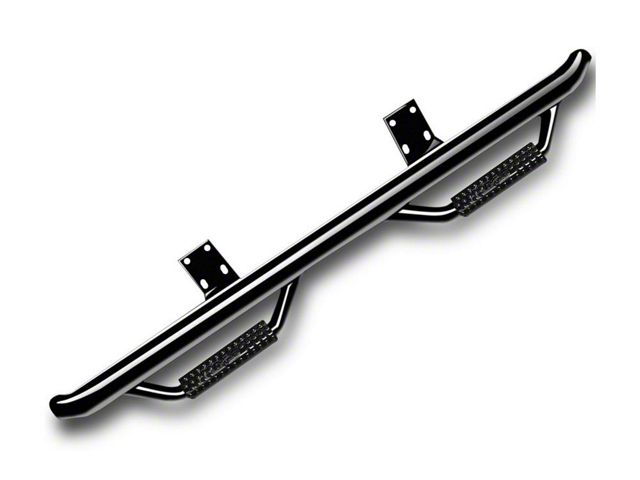 N-Fab Cab Length Nerf Side Step Bars; Gloss Black (20-24 Sierra 2500 HD Crew Cab)