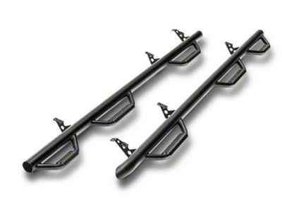 N-Fab Wheel 2 Wheel Bed Access Nerf Side Step Bars; Textured Black (19-24 Silverado 1500 Double Cab)