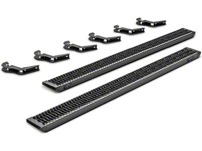 N-Fab Growler Fleet Sure Grip Running Boards; Textured Black (07-19 Silverado 2500 HD Crew Cab)